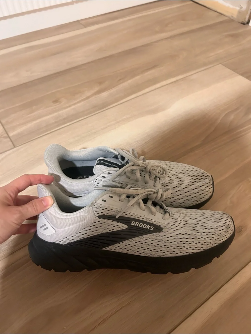 Brooks Light Gray and Black Running Shoes